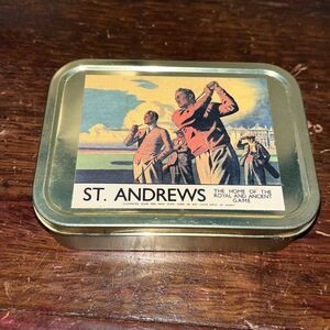 Saint St Andrews Scotland The Old Course  golf club metal tin pillbox container